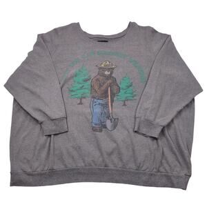 Smokey the Bear Oversized Lightweight Sweatshirt, Size XXL